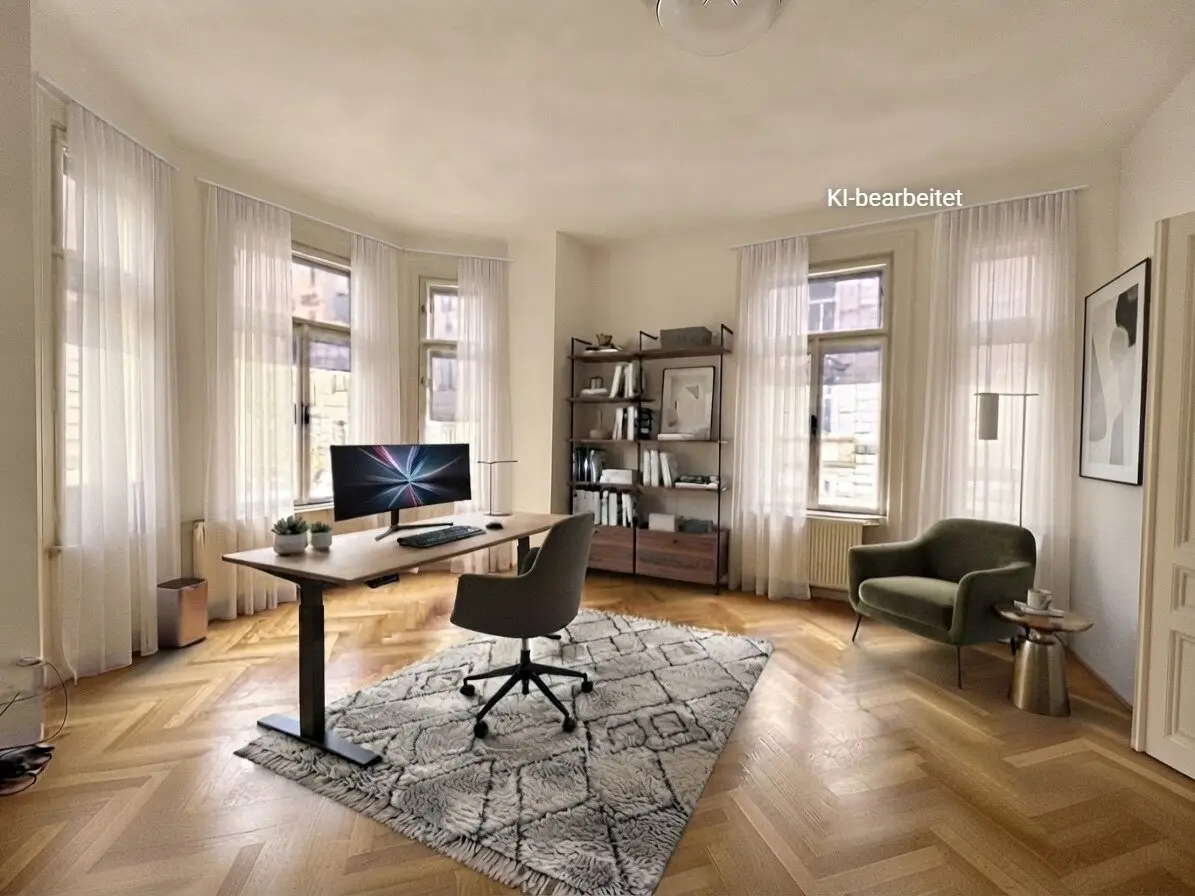 1070 Neubaugasse: Helles Altbaubüro mit Terrasse in Bestlage!