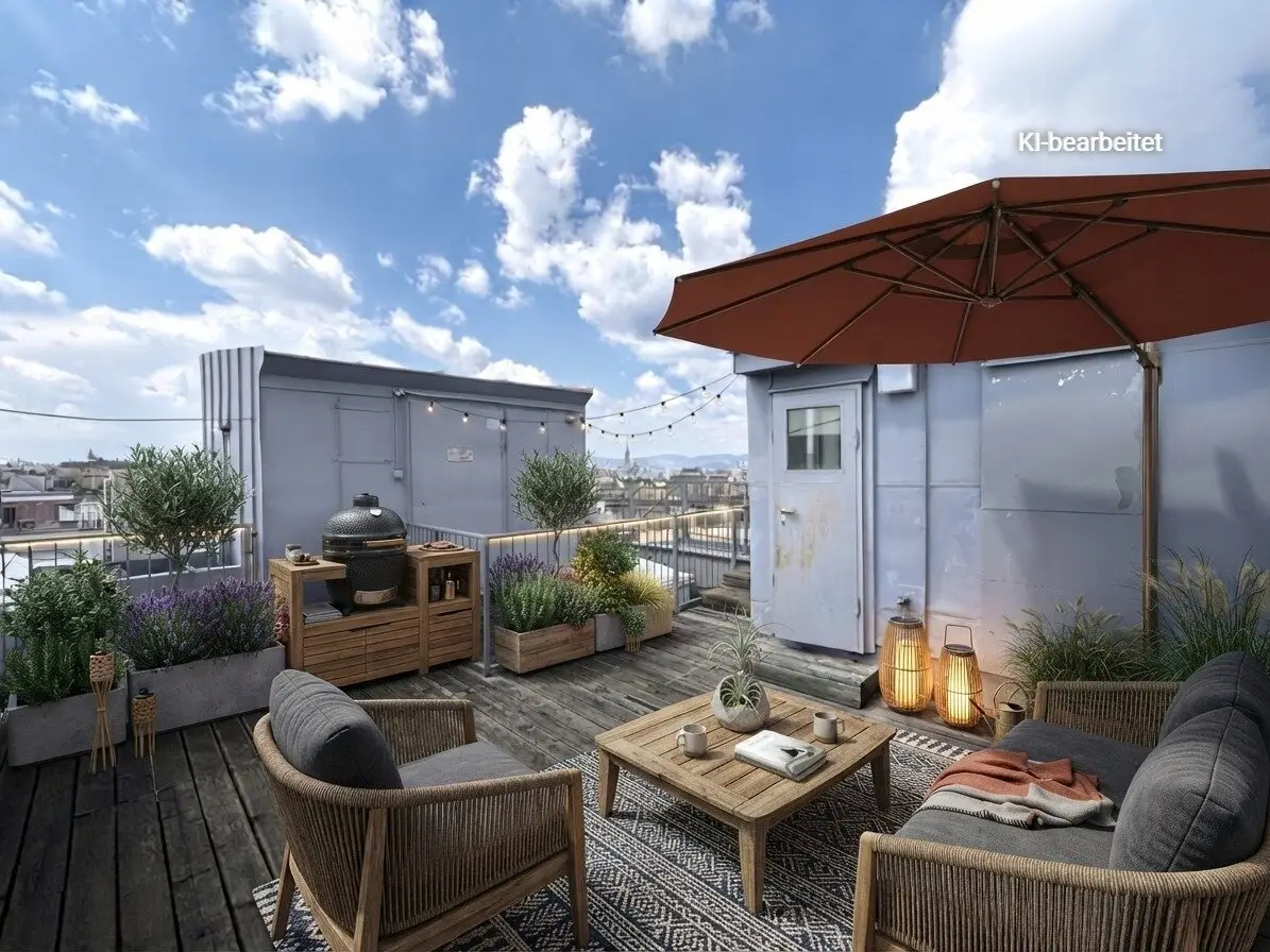 Erstbezug nach Generalsanierung! Klimatisiertes 4-Zimmer DG mit Terrasse, Dachterrasse + Traumblick, 1030!
