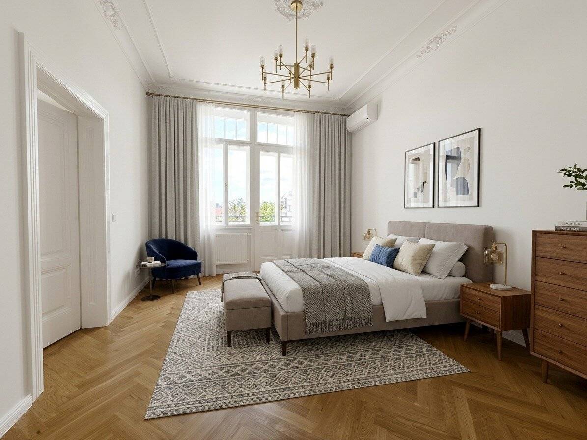 Exklusive 4-Zimmer-Altbauwohnung mit Kamin & Balkon am Esteplatz, 1030!  ERSTBEZUG NACH GENERALSANIERUNG!