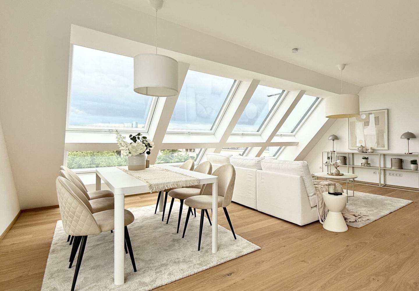 Penthouse roof terrace panoramic view Wienfluss