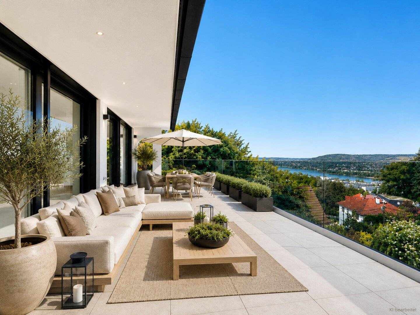 TRAUMVILLA in Klosterneuburg - Erstbezug: 5 Zimmer, mehrere Terrassen und Freiflächen, Infinity-Pool
