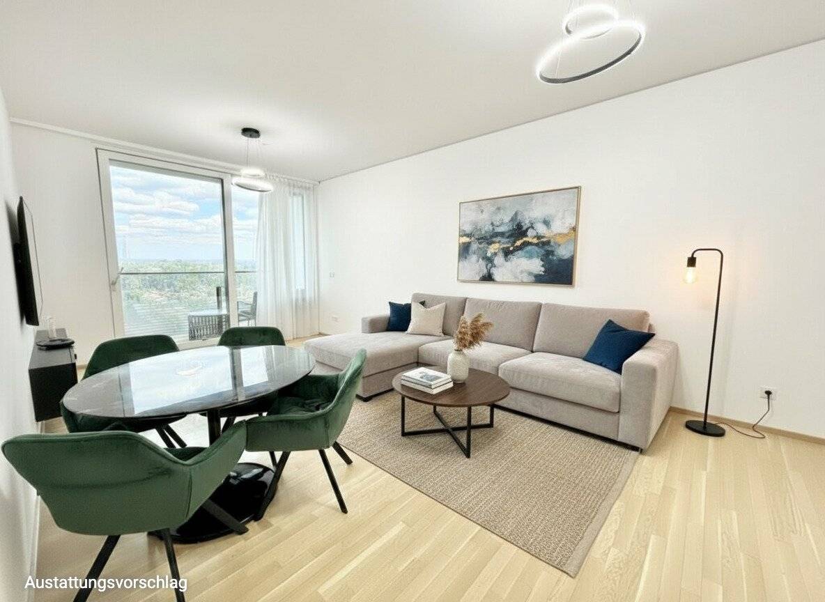 Exklusives Wohnen mit Panorama über Wien: Neuwertige 2-Zimmer-Wohnung mit Balkon in der 15. Etage