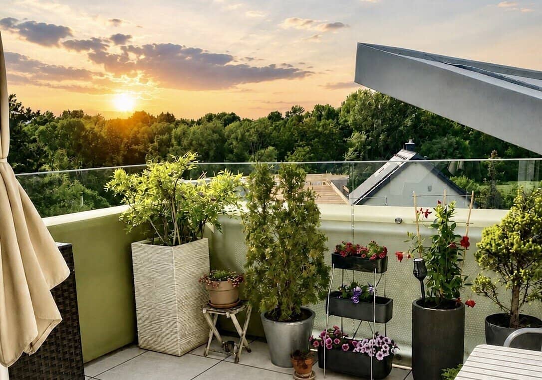 Dachgeschoss-Wohnung mit Galerie | 130 m² auf 3 Ebenen | 2 Terrassen | Pool, Klima & Dampfbad | Ruhelage