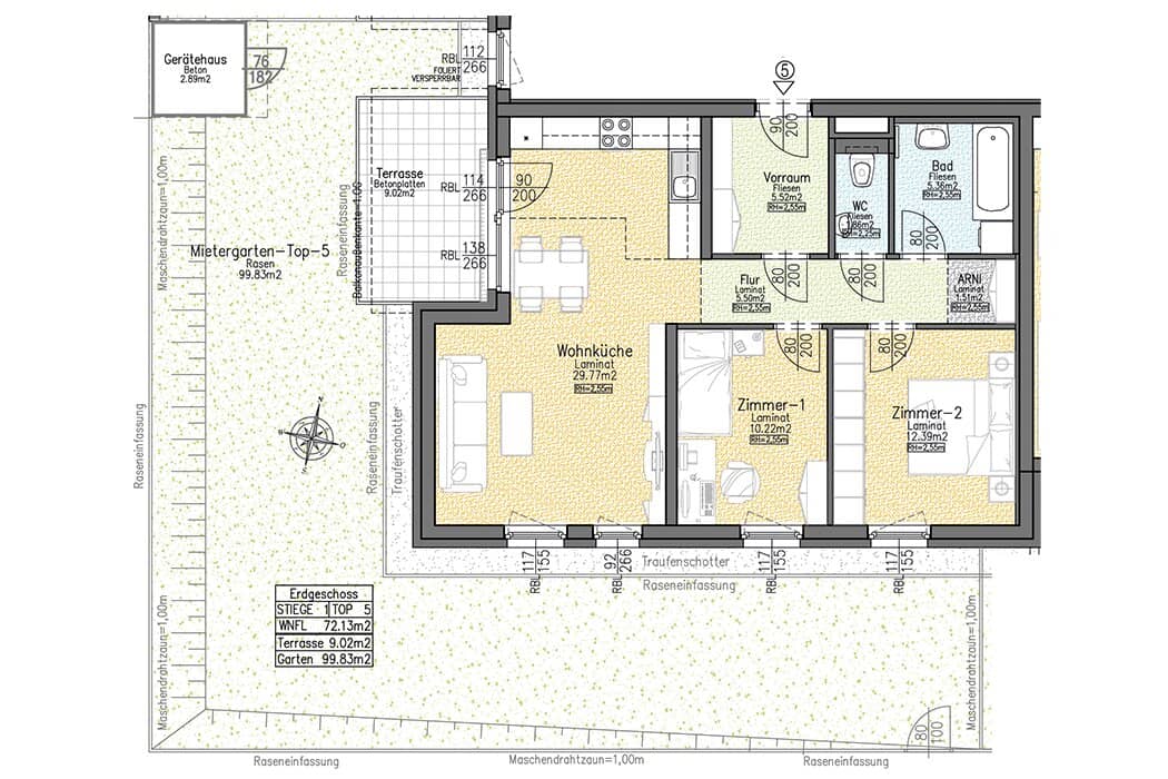 Moderne, südwestseitig gelegene Gartenwohnung