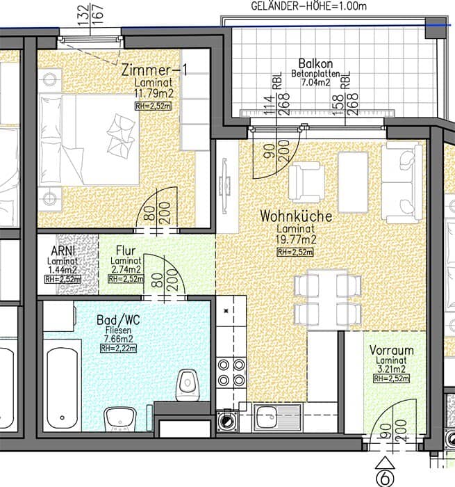 Zentral gelegene Wohnung mit Balkon