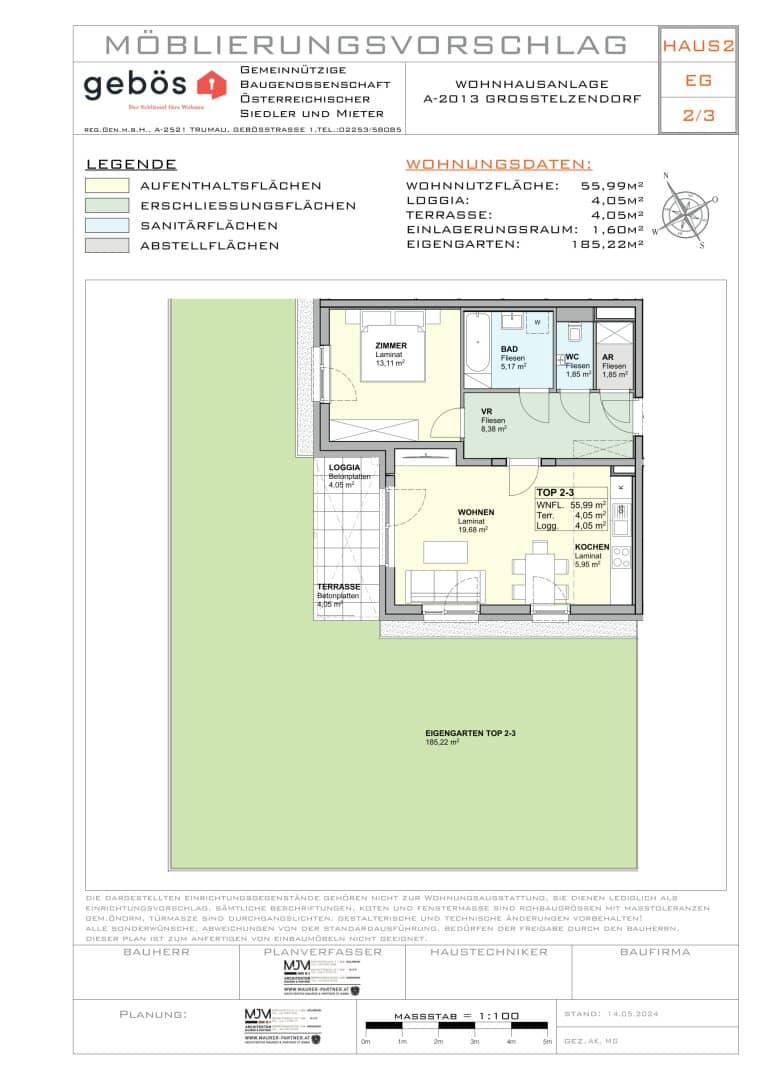 ERSTBEZUG: Erdgeschoßwohnung mit großzügigem Garten
