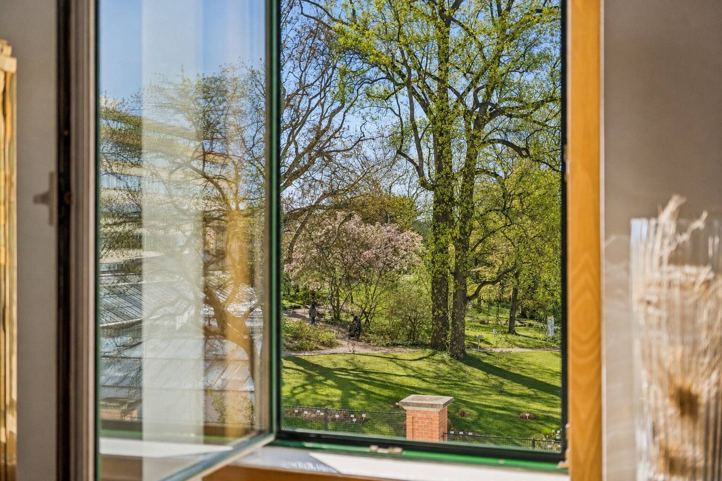 Ausblick in den Botanischen Schlossgarten: Altbau-Traum mit Wintergarten und Balkon
