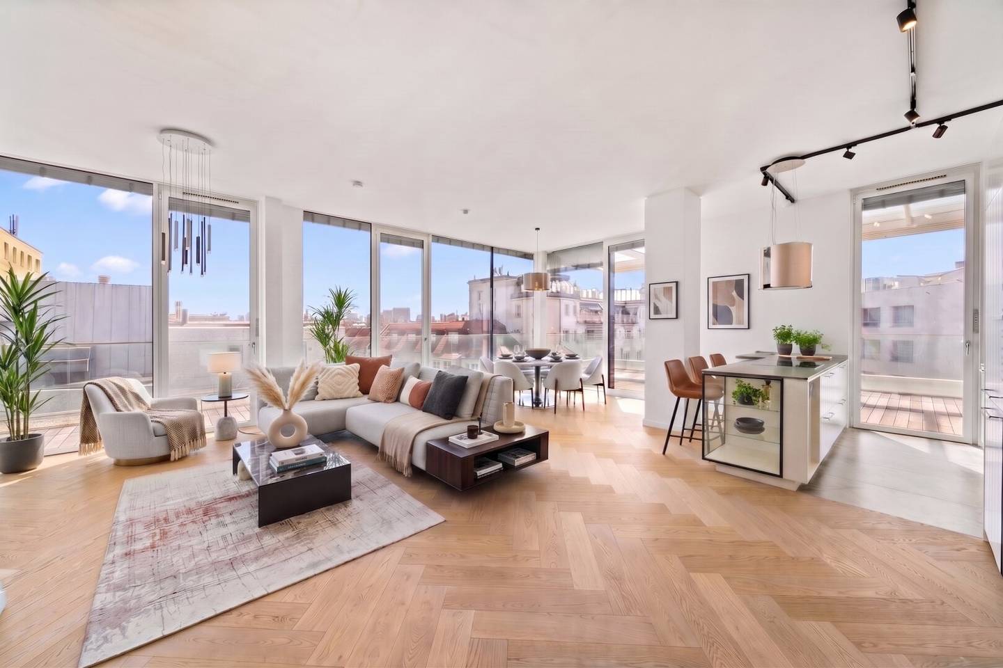 Premium-Apartment beim Stadtpark mit Dachterrasse und beindruckendem Blick über Wien