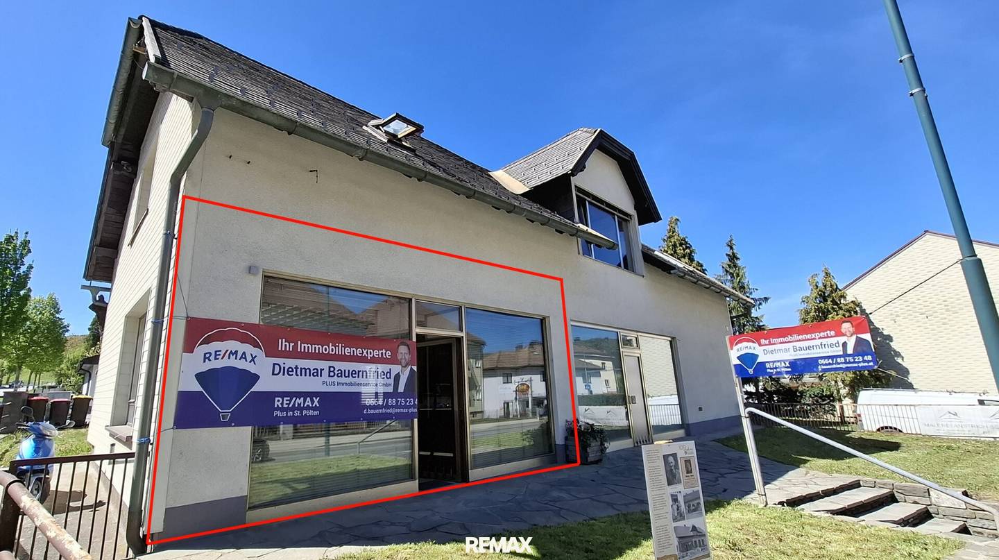 Kompakte Gewerbefläche mit Schaufenster in zentraler Lage von Traisen
