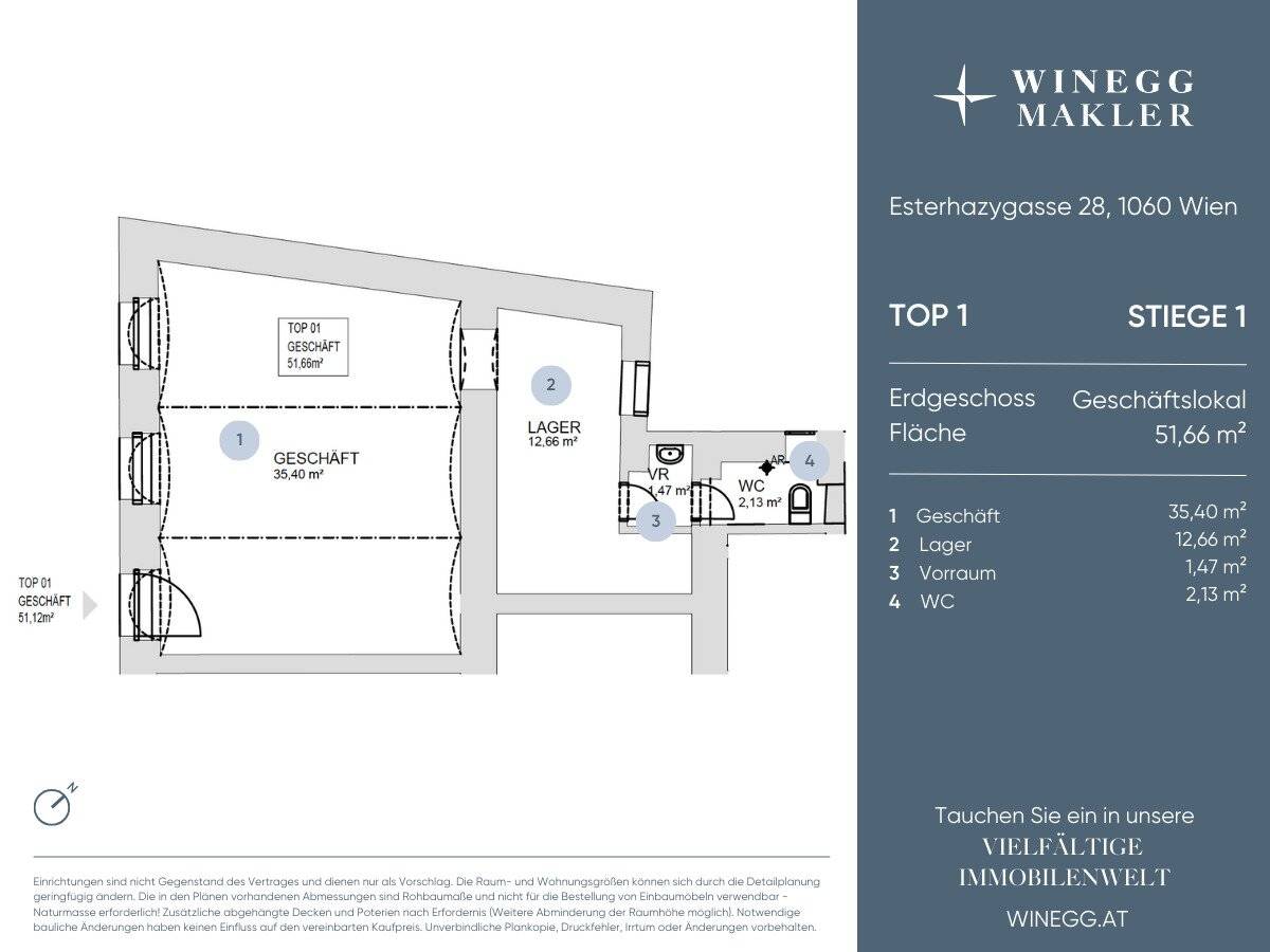 Commercial premises near Mariahilfer Straße with a yield over 4%