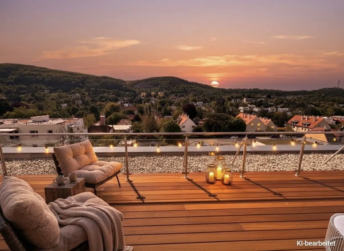 180 Grad Blick über die Hinterbrühl! 4-Zimmer DG Maisonette mit GROSSEN Sonnenterrassen und einem Garten!