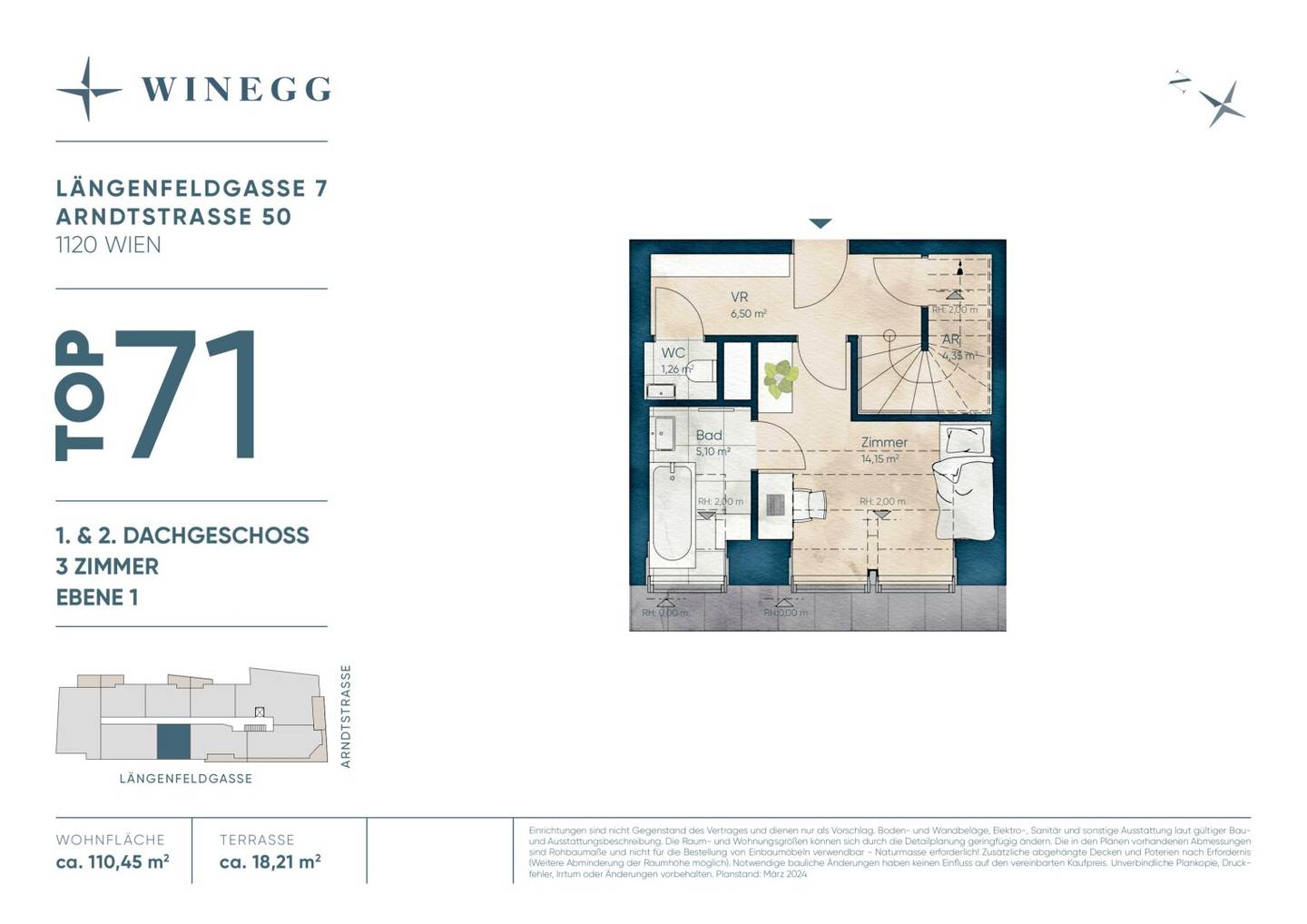 DG - MAISONETTE IN MEIDLING - Maisonetten Terrassentraum mit 3 Zimmern >> U4 / U 6 Längenfeldgasse