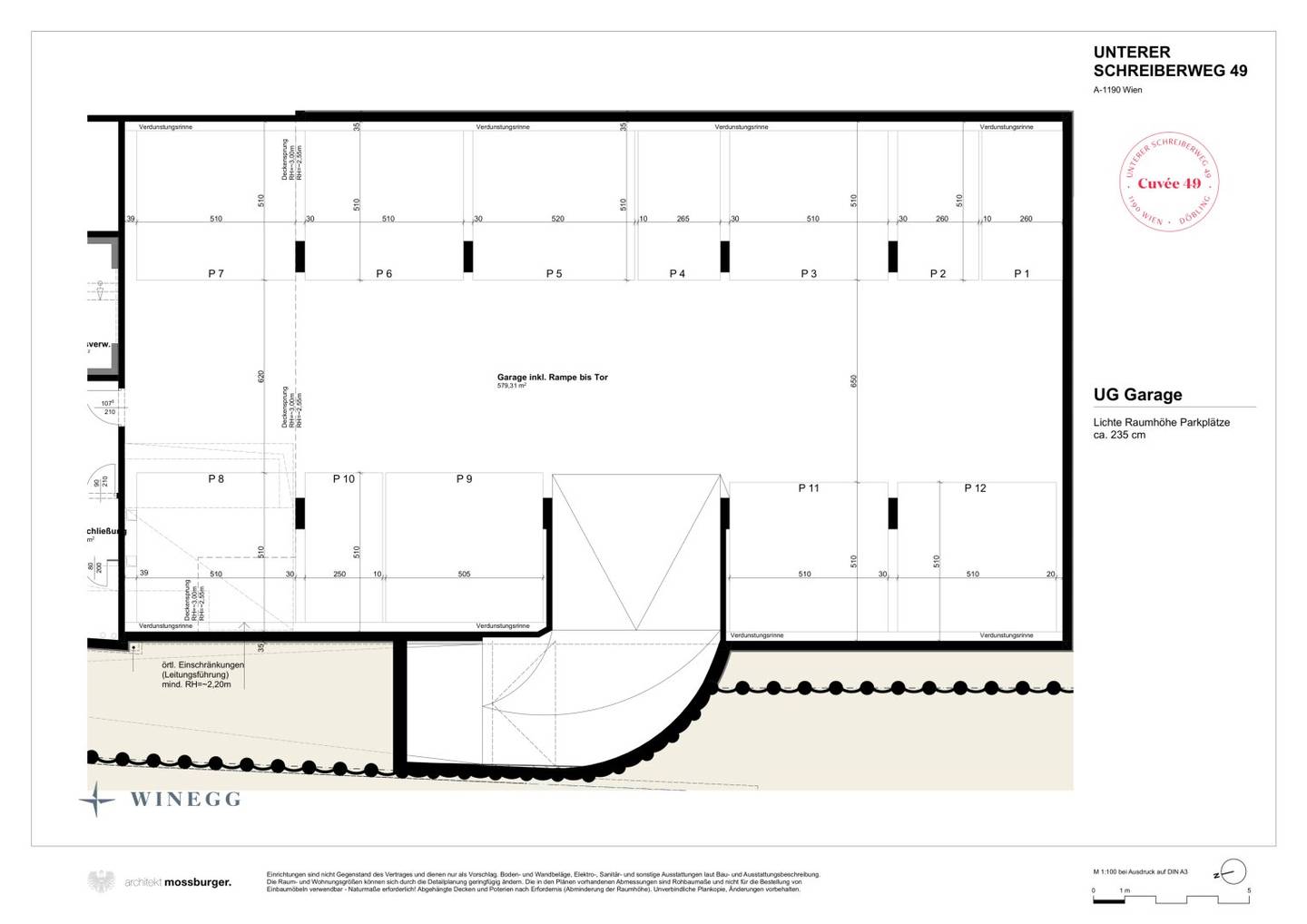 Tiefgaragenstellplatz in Wien Döbling, Neubau, Erstbezug - mit Zugang