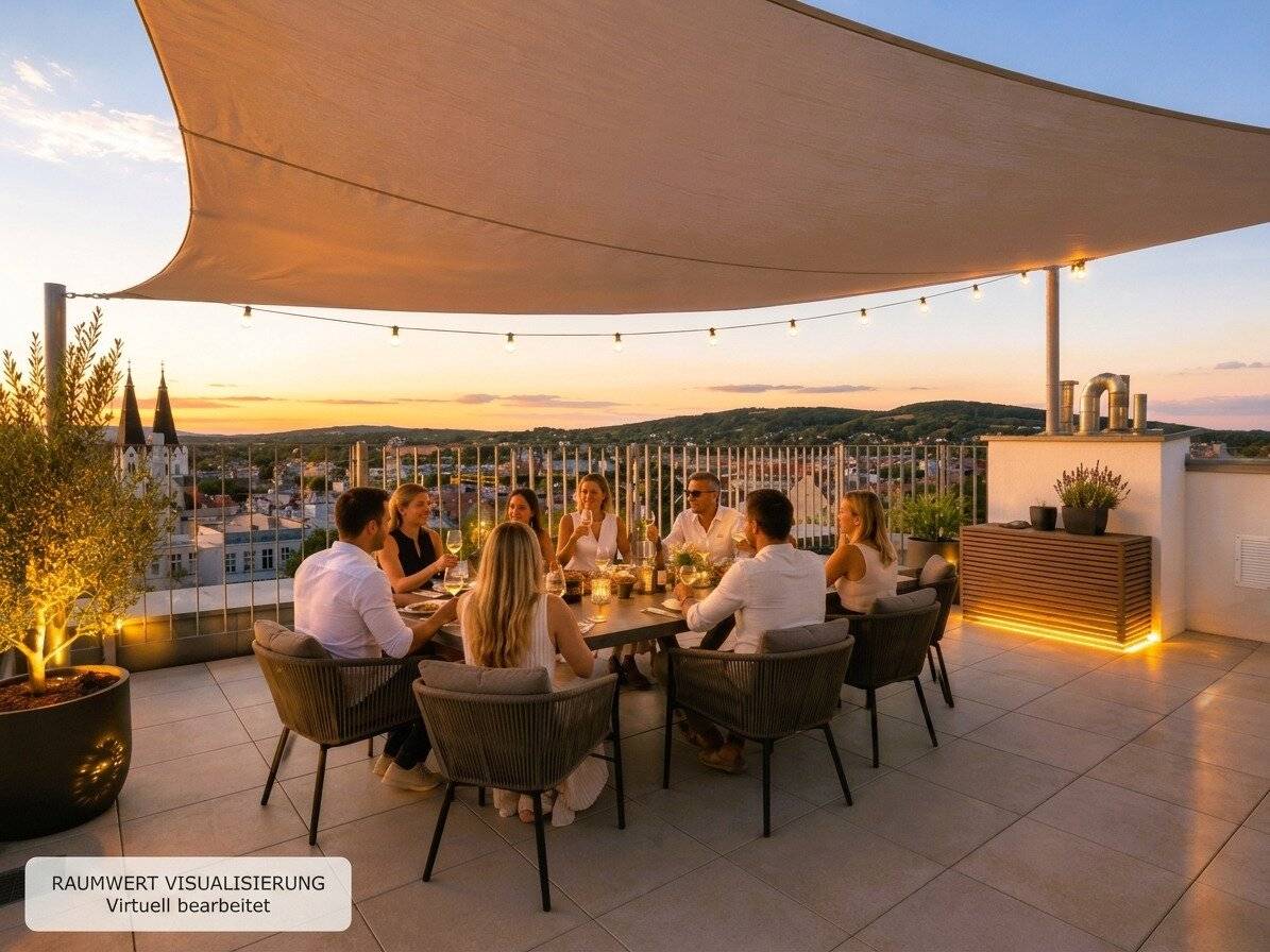 EXCLUSIVE PENTHOUSE | Elevator directly into the apartment | 360° roof terrace with view of Vienna | 4 to 5 rooms | Double garage | Klimaaktiv Gold | Commission-free
