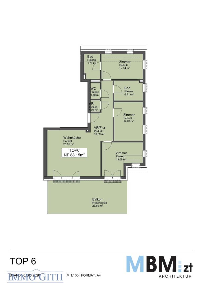 NEUBAU IN PERCHTOLDSDORF: EXKLUSIVE EIGENTUMSWOHNUNGEN + PRAXIS IN DER SALITERGASSE 6 – MODERN, GRÜN & ZENTRUMSNAH!