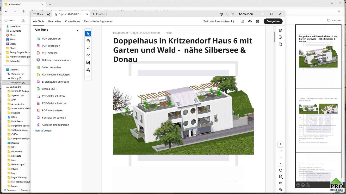 Großes Baugrundstück 3100m² mit Baugenehmigung für Doppelhausanlage  in 3400 Kritzendorf!