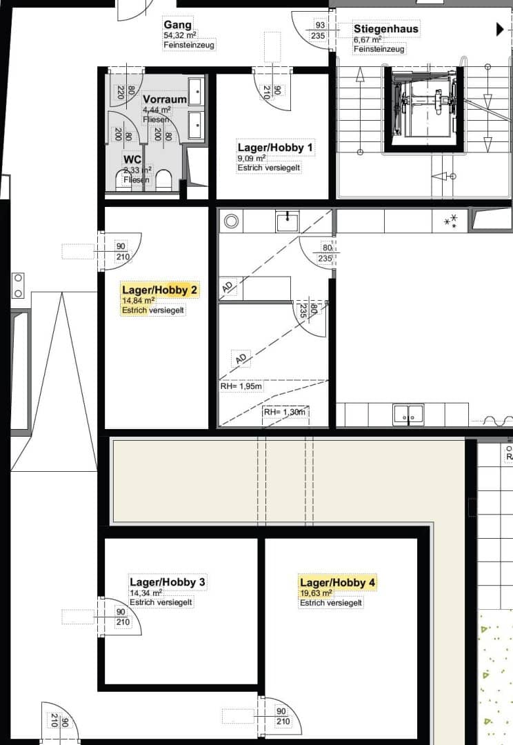 Lagerraum mit Tiefgaragenstellplatz im Neubau