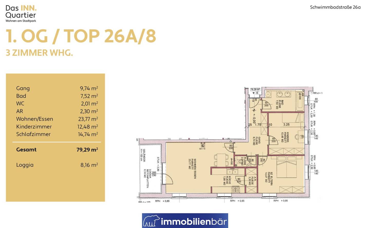 Helle 3,5 Zimmerwohnung mit Loggia - sehr gepflegter Zustand