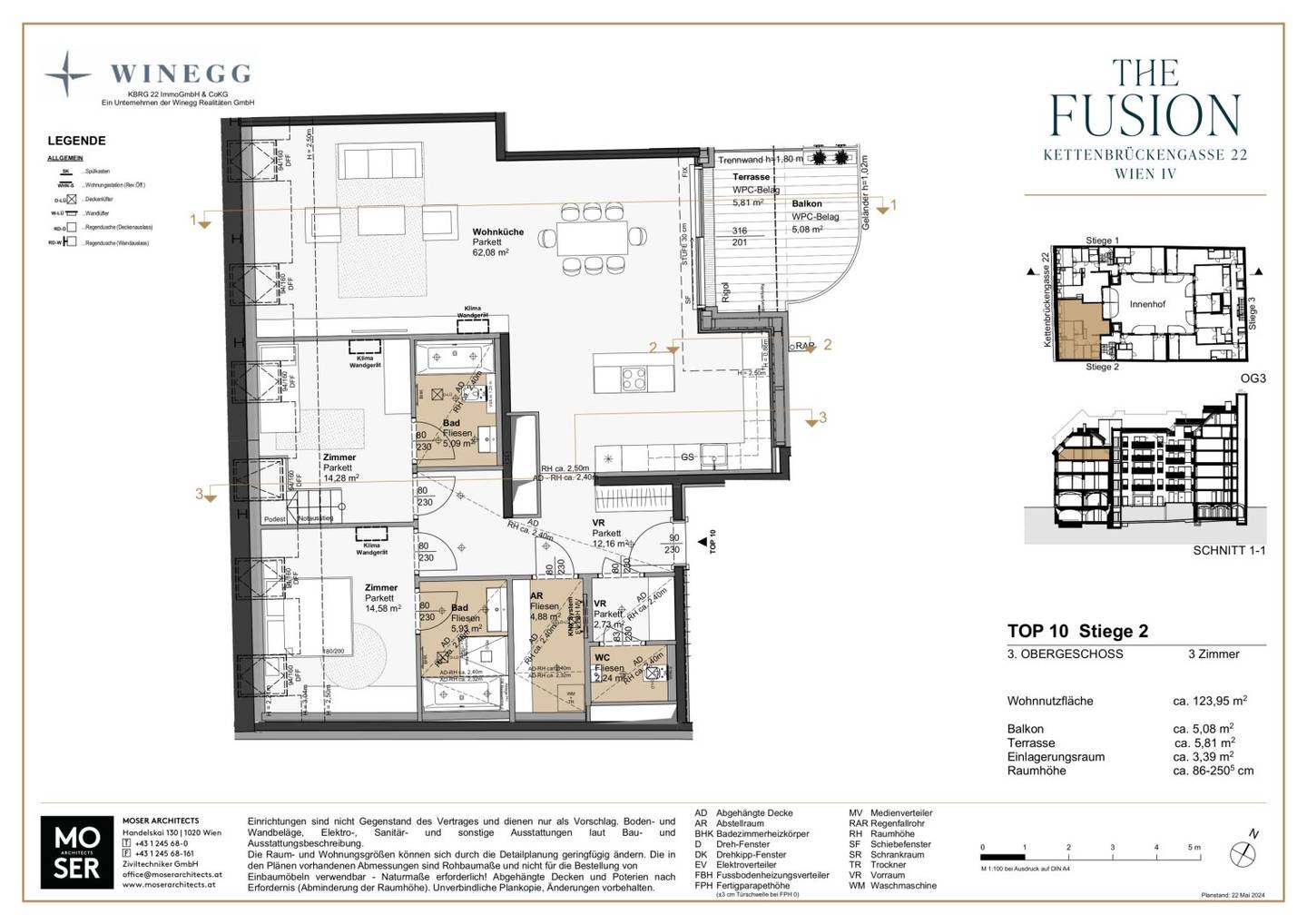 THE FUSION! Spacious 3-room penthouse apartment with courtyard-facing outdoor area