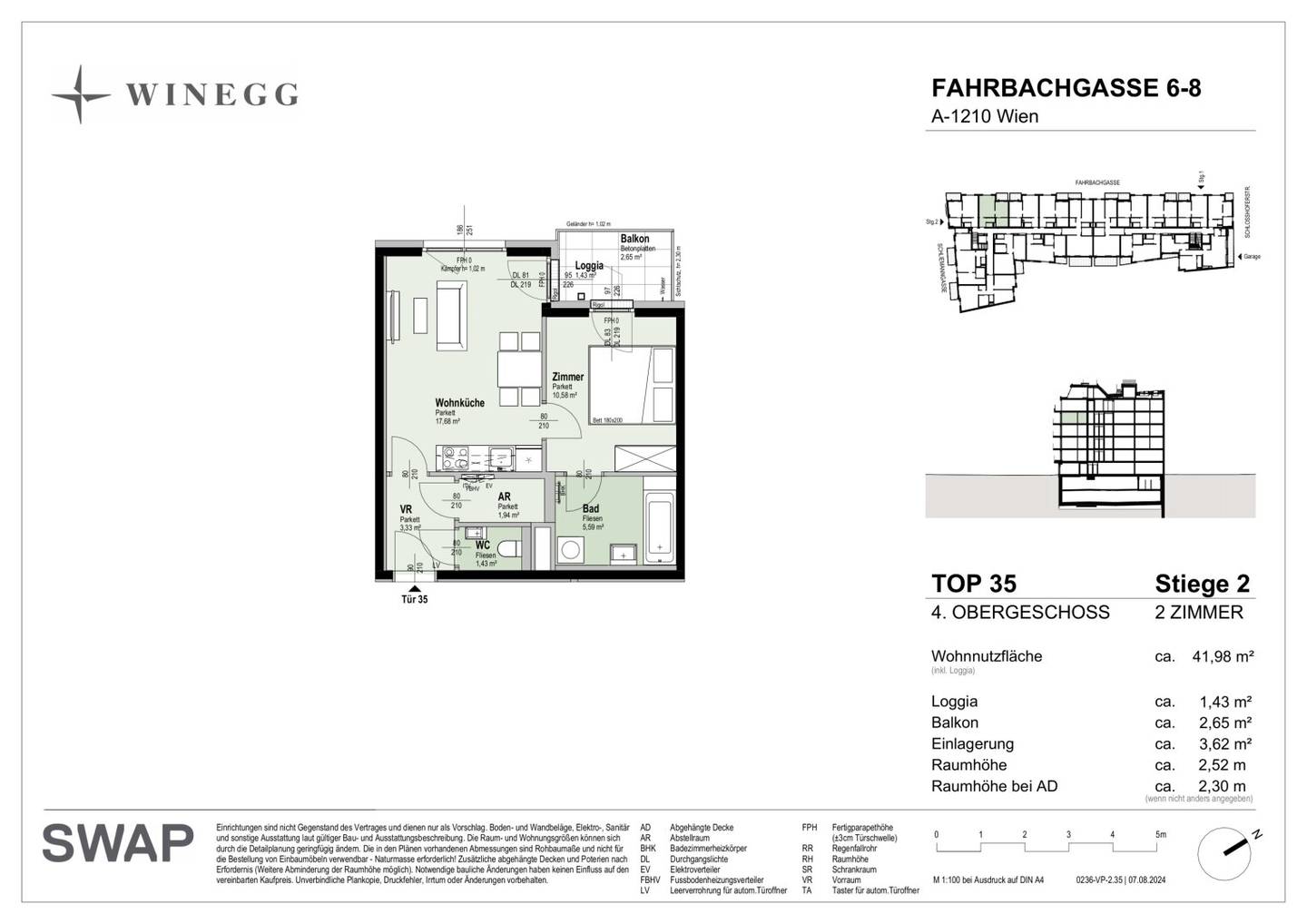 Newly built two room apartment with charming modern layout in an ideal location with excellent transport connections