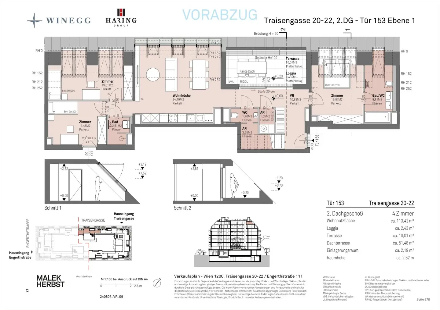 Wohnung mit Donauuferblick und großer Terrasse