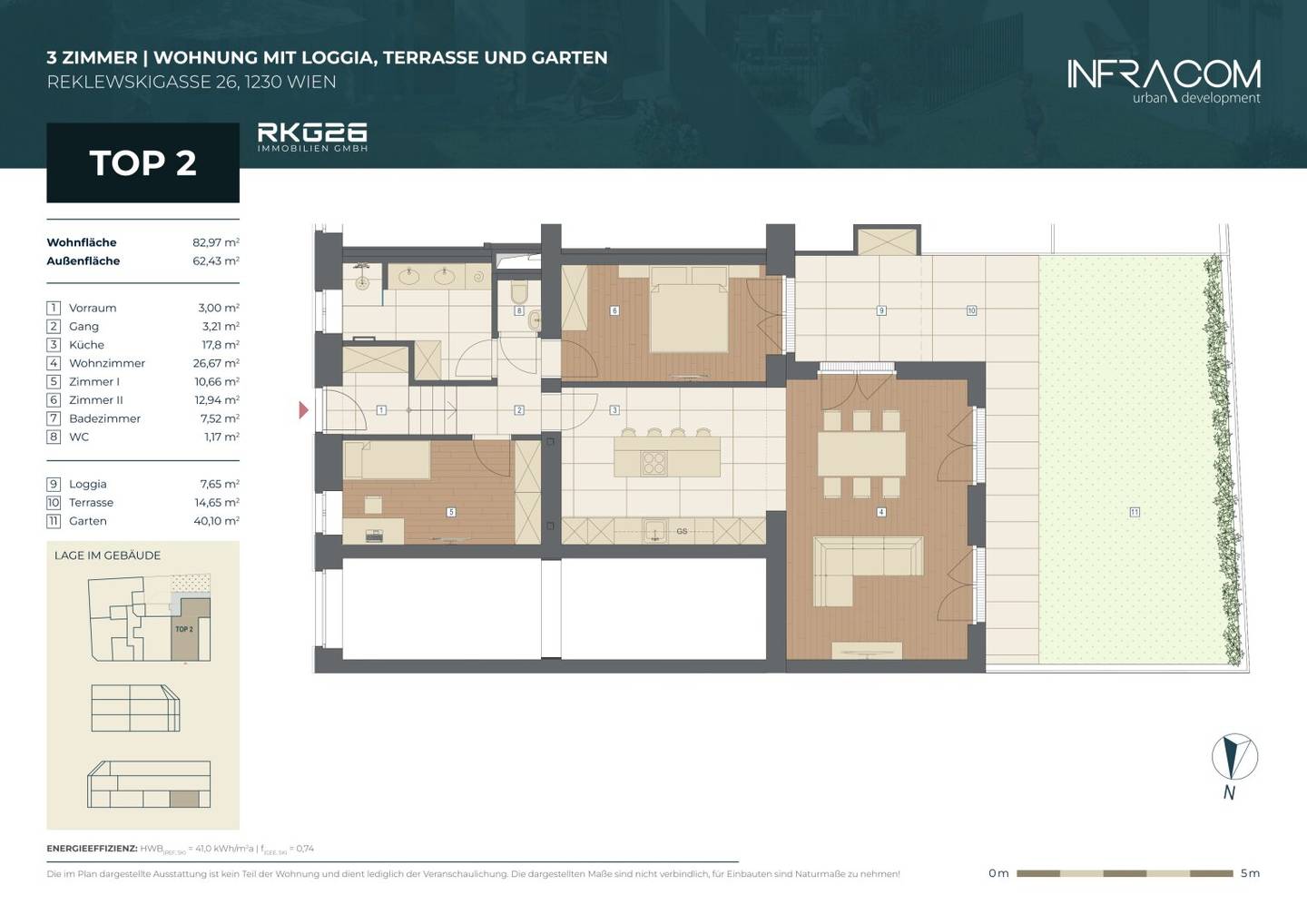 RKG26 – Elegante Gartenwohnung mit 3 Zimmern und sonniger Terrasse