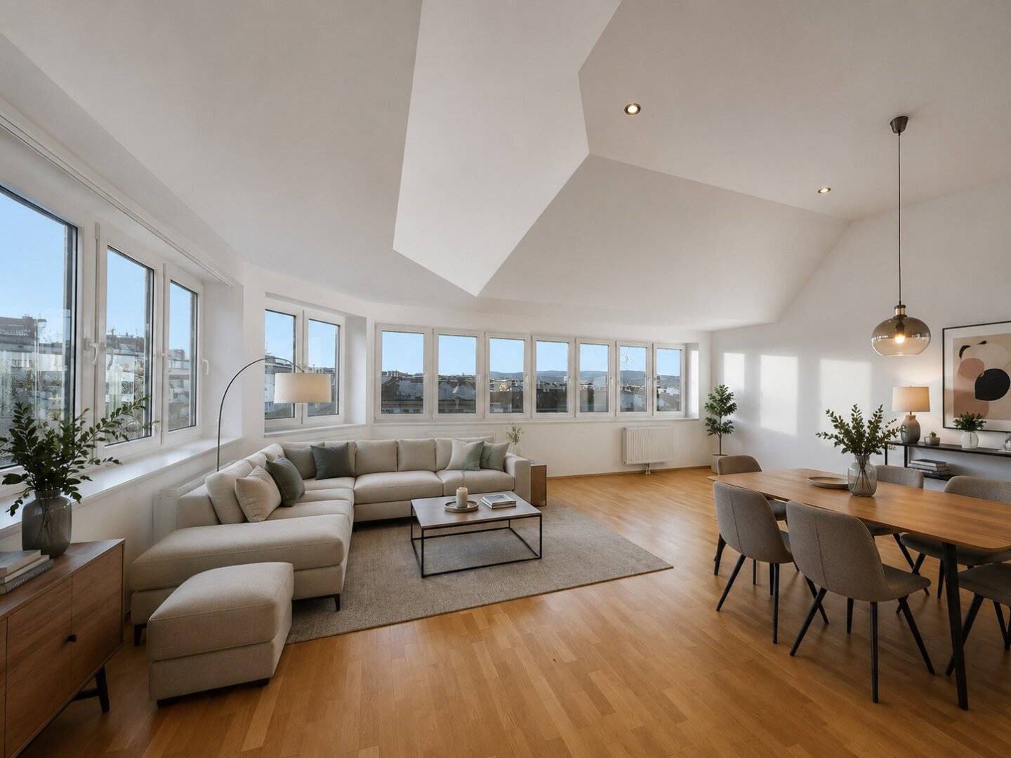 SKYLOFT VIENNA 124 m² Architecture above the roofs of Vienna - 5 meter ceiling height. Panoramic view. Urban lifestyle