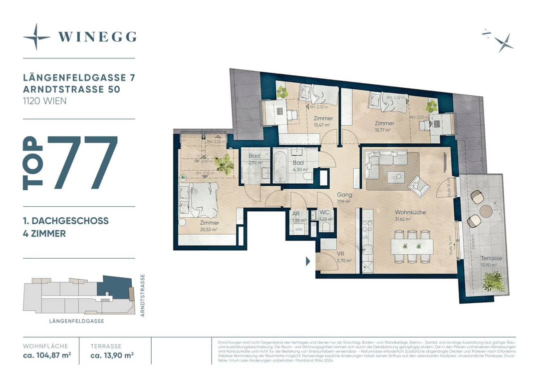 4-Room New Build Apartment Meidling