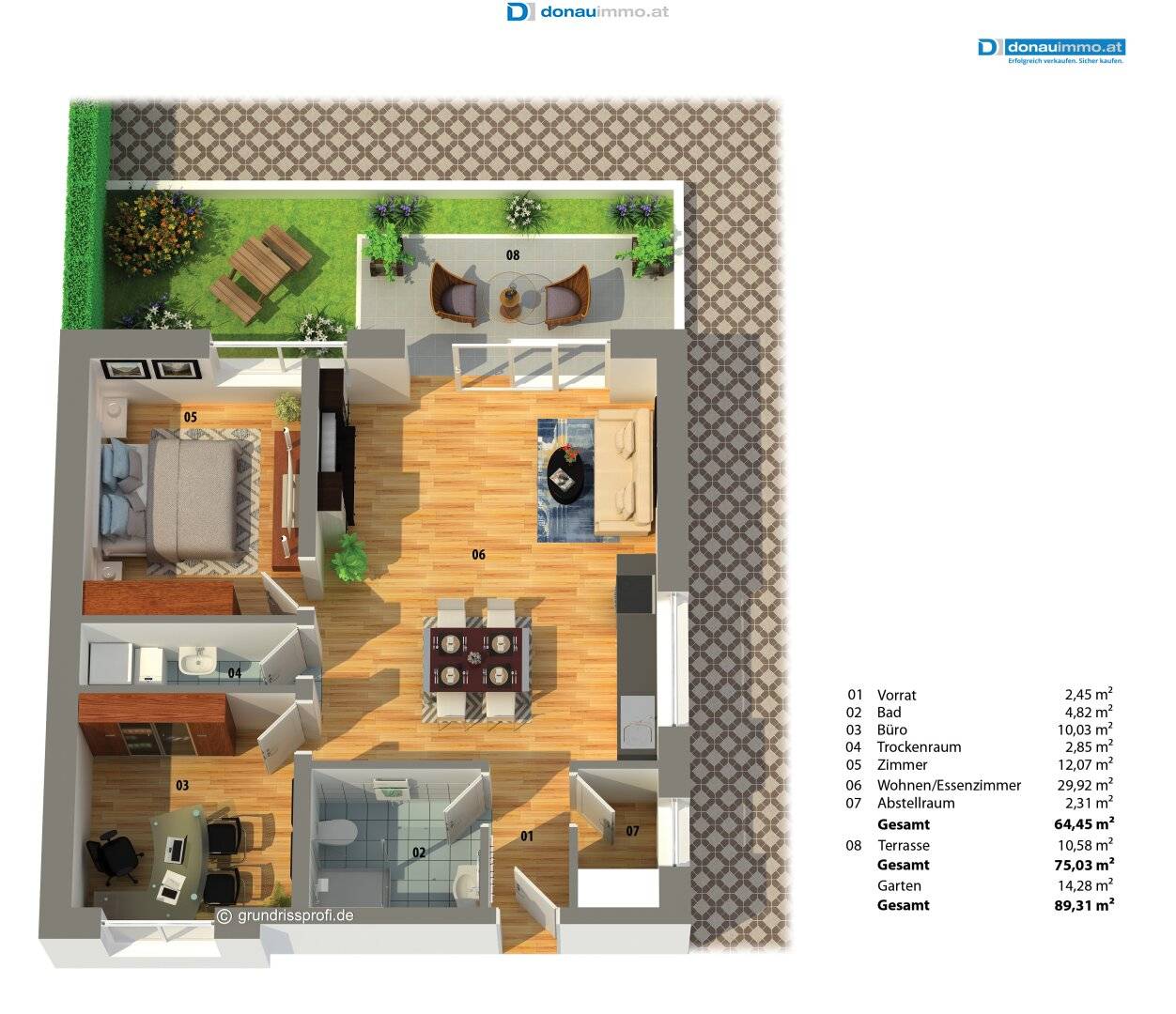 First occupancy! Dreamlike, well located apartment with garden and terrace in Bruck an der Leitha