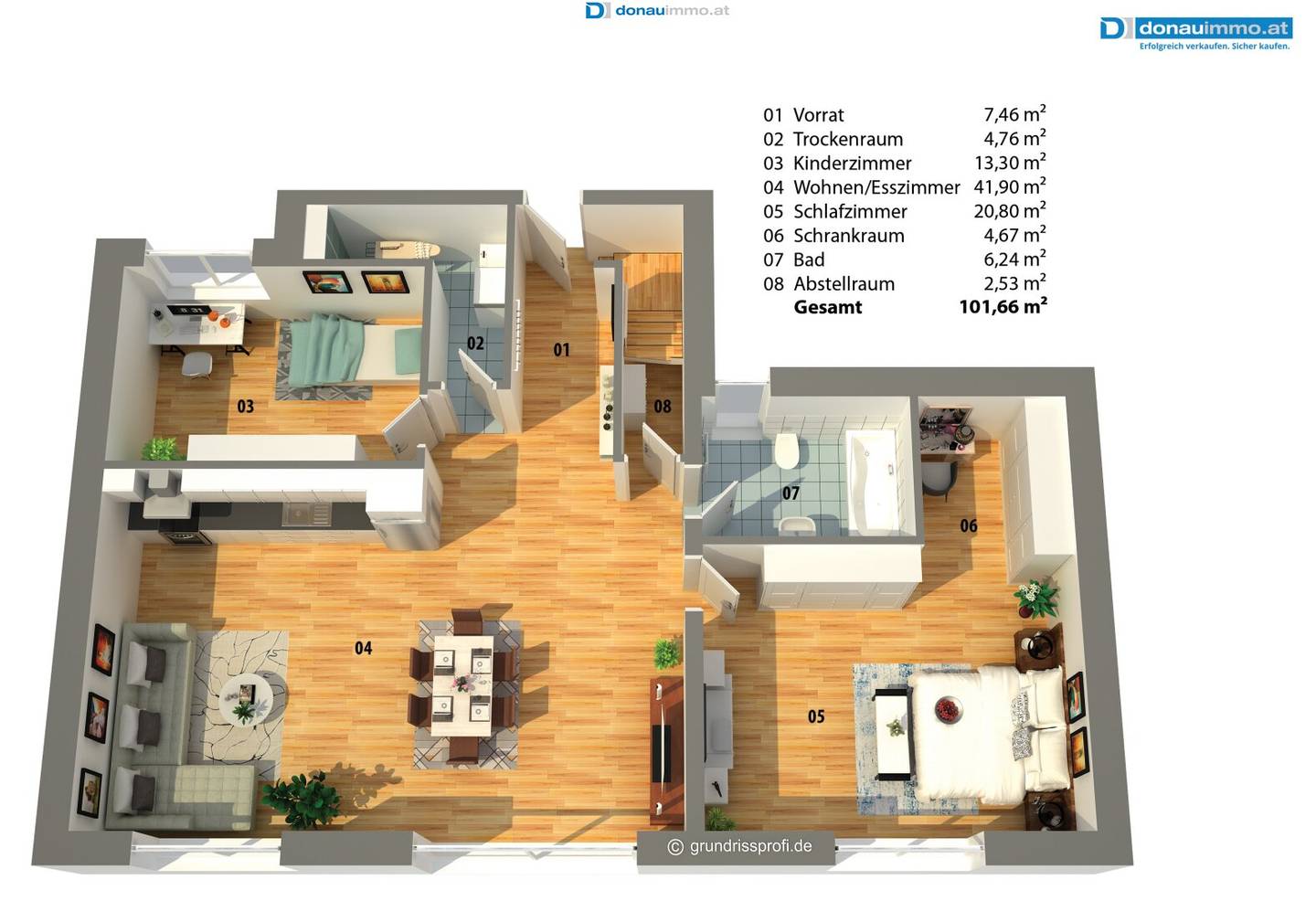 First occupancy! Beautifully located 4-room roof maisonette with 40 m2 terrace in Bruck an der Leitha