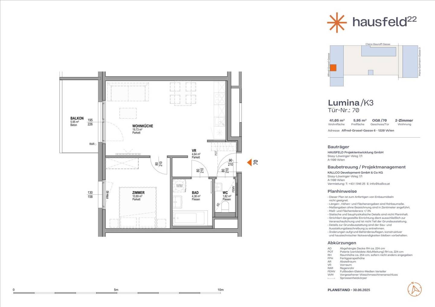 Top: A.70  ● LUMINA im Hausfeld²² ● Unbefristet ● Termin online buchen: www.hausfeld22.at/lumina