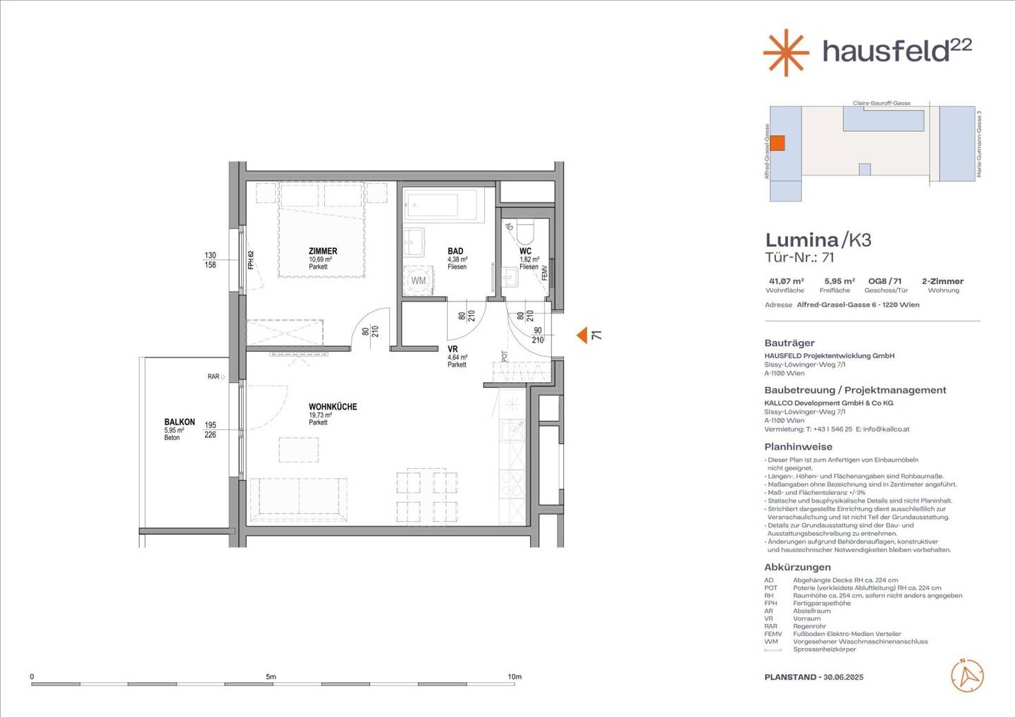 Top: A.71  ● LUMINA im Hausfeld²² ● Unbefristet ● Termin online buchen: www.hausfeld22.at/lumina