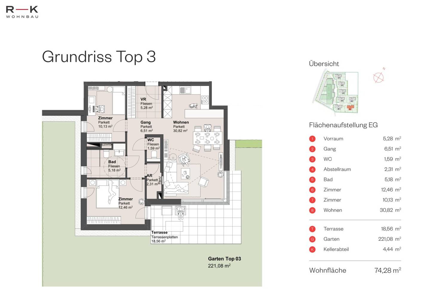 3-room garden apartment B2-Top 3 | Living in the heart of Grödig