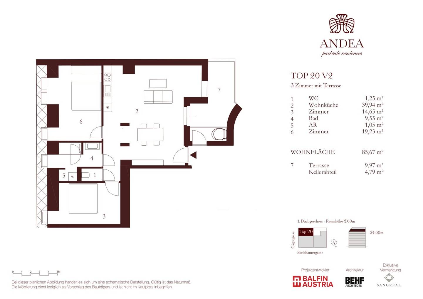 Dachgeschoss-Wohntraum mit sonniger Terrasse ANDEA – Parkside Residences