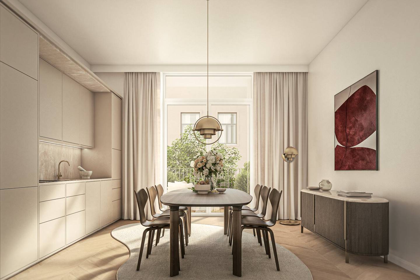 ANDEA – Parkside Residences | 4 Zimmer und Loggia – Wohnen mit Altbaucharme