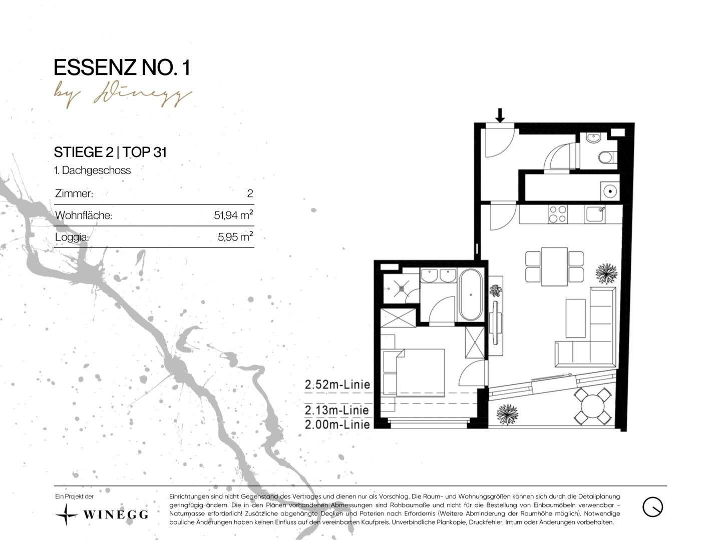 Essenz No. 1 The new avant-garde of living Exclusive 2-room apartment with loggia Exclusive fittings