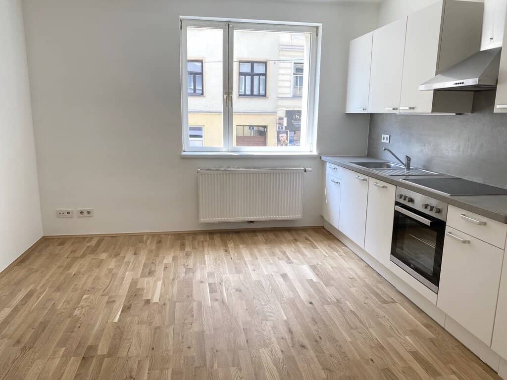 Grünblick: helle, sehr hübsche 3-Zimmerwohnung ganz nah zur U1-Reumannplatz: DAN-Küche, zentral begehbar, sofort beziehbar, Fußgängerzone Favoriten!
