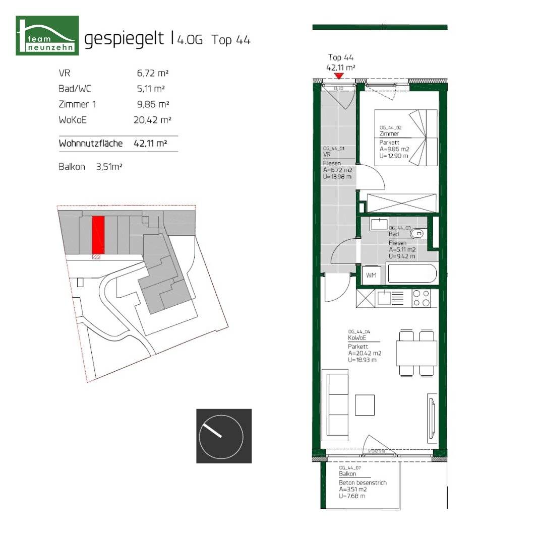 Your retreat in the city – Cosy 2-room apartment with balcony in courtyard quiet location