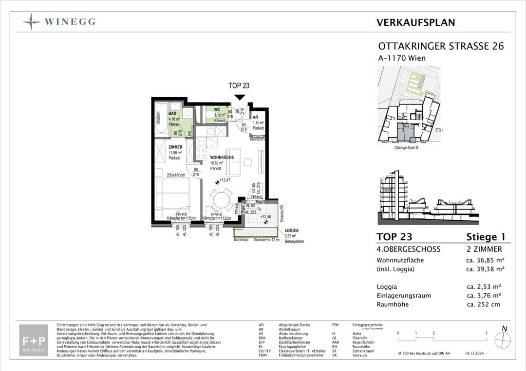 Apartment near Yppenplatz newly built with loggia