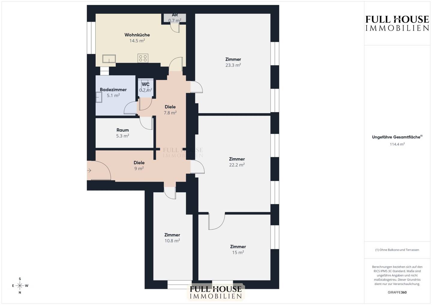P8 Klagenfurt Living – Spacious 5.5-room apartment in the center of Klagenfurt in need of renovation