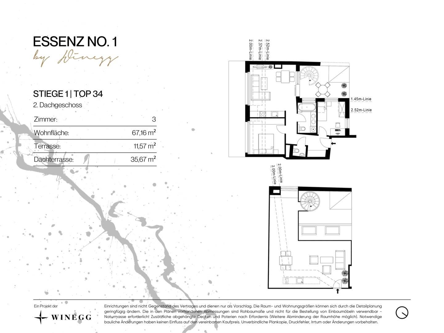 ESSENZ NO. 1 - Die neue Avantgarde des Wohnens - Traumhafte 3-Zimmer-Wohnung mit Dachterrasse