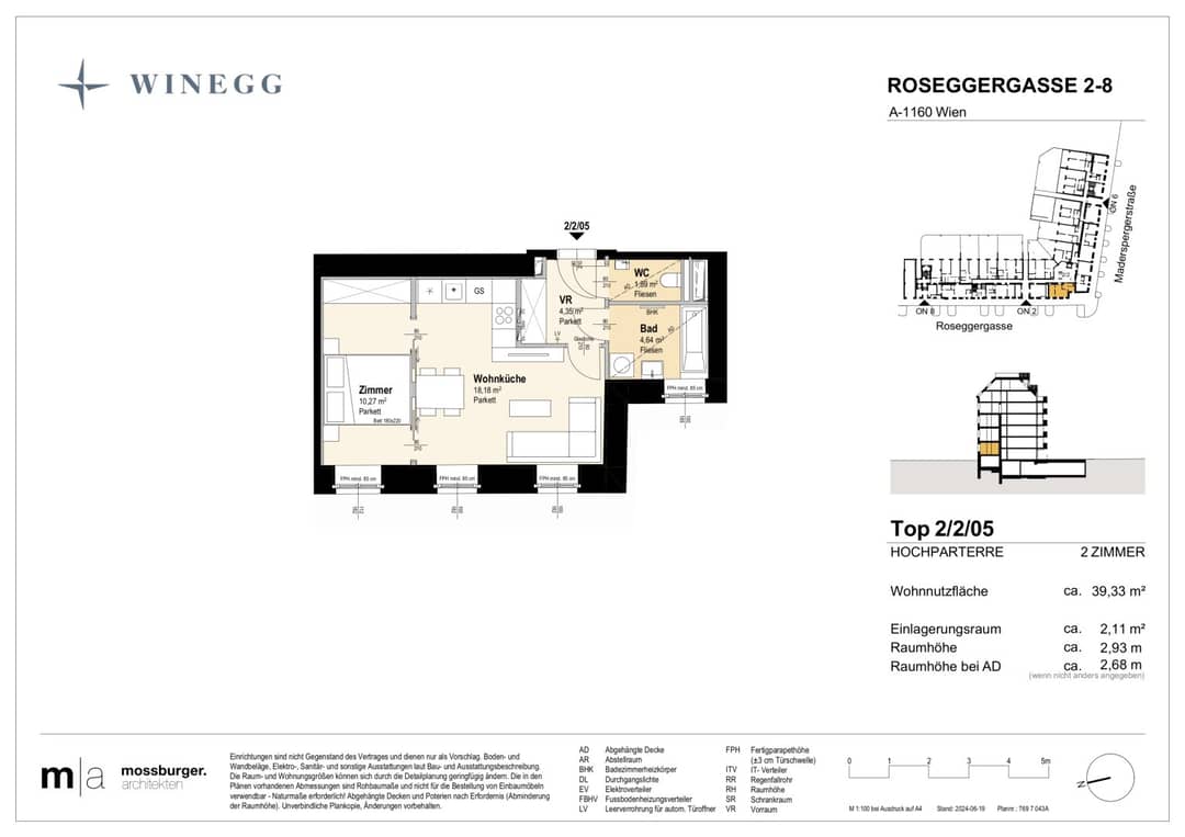 Kompakte 2-Zimmer-Wohnung in Wien 16., Nähe Wilhelminenberg, 39,33 m²