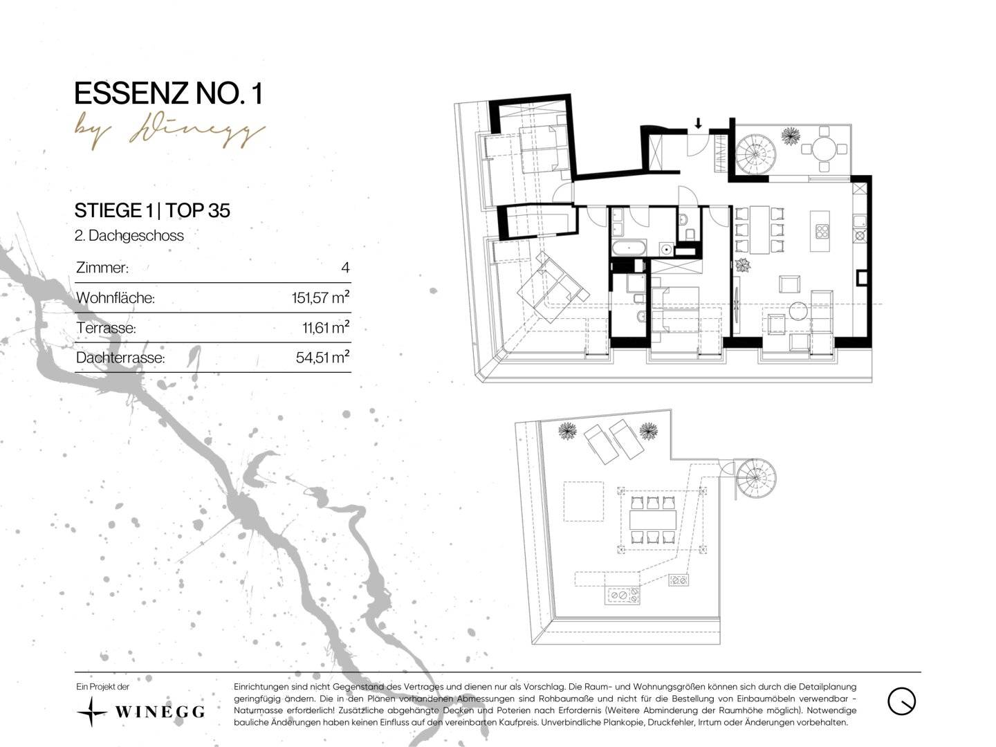 ESSENZ NO. 1 - Die neue Avantgarde des Wohnens - Luxuriöse 4-Zimmer-Wohnung mit Dachterrasse