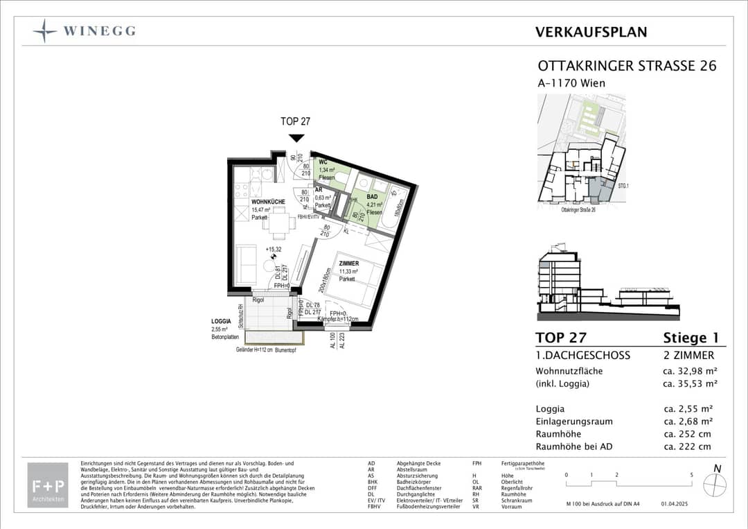 Nachhaltiges Wohnen beim Yppenplatz - Moderne 2-Zimmer-Wohnung mit Loggia