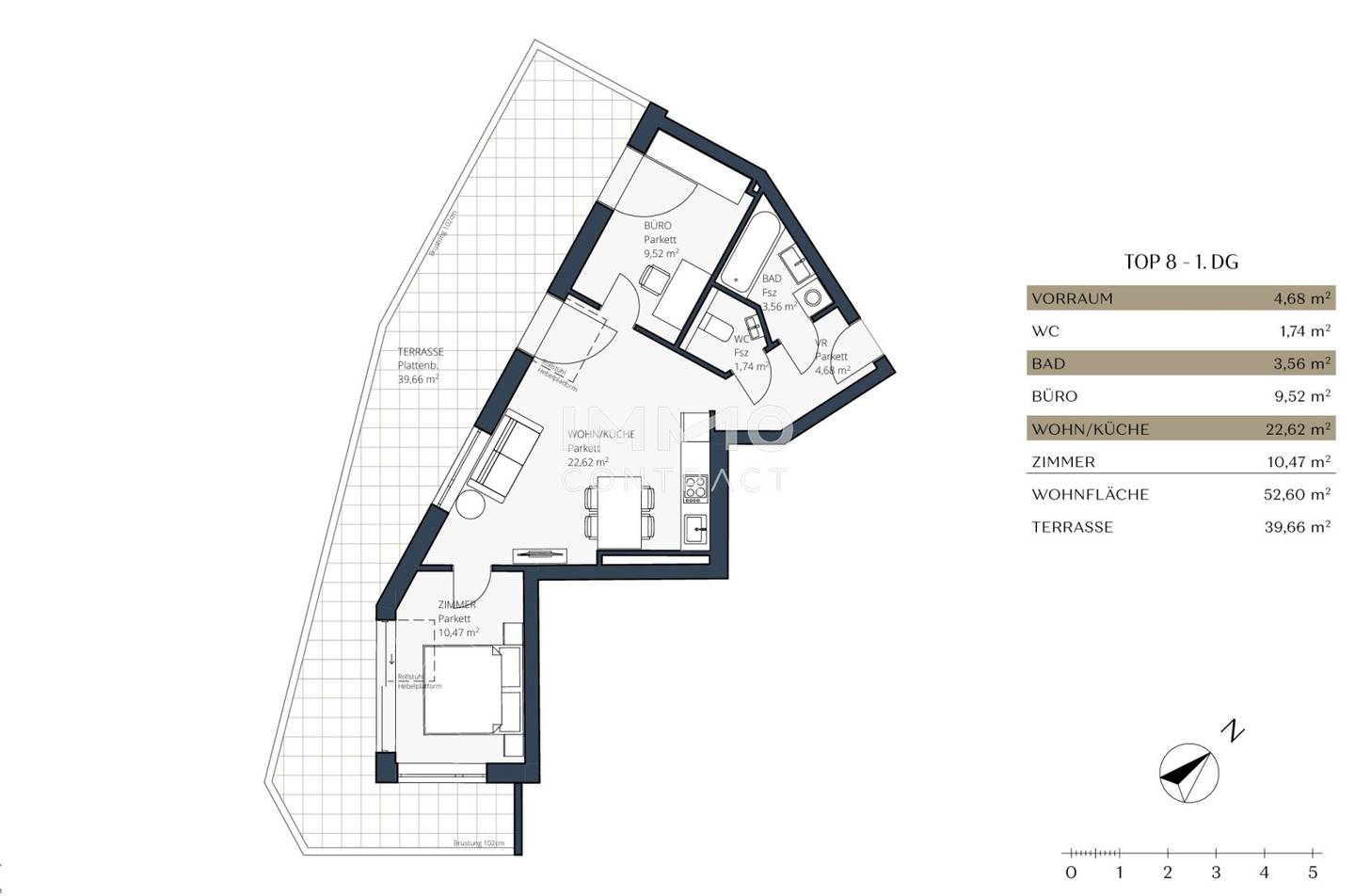 Family-friendly first occupancy 3 rooms with generous terrace
