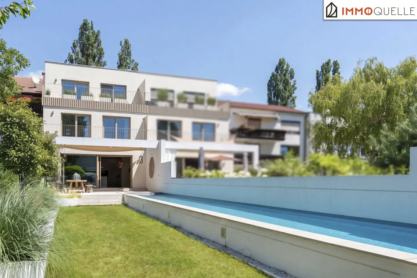 Where Generosity Becomes a Way of Life - Exclusive Semi-detached House in Langenzersdorf with Private Pool, Sauna, Three Sunny Terraces and Master Suite