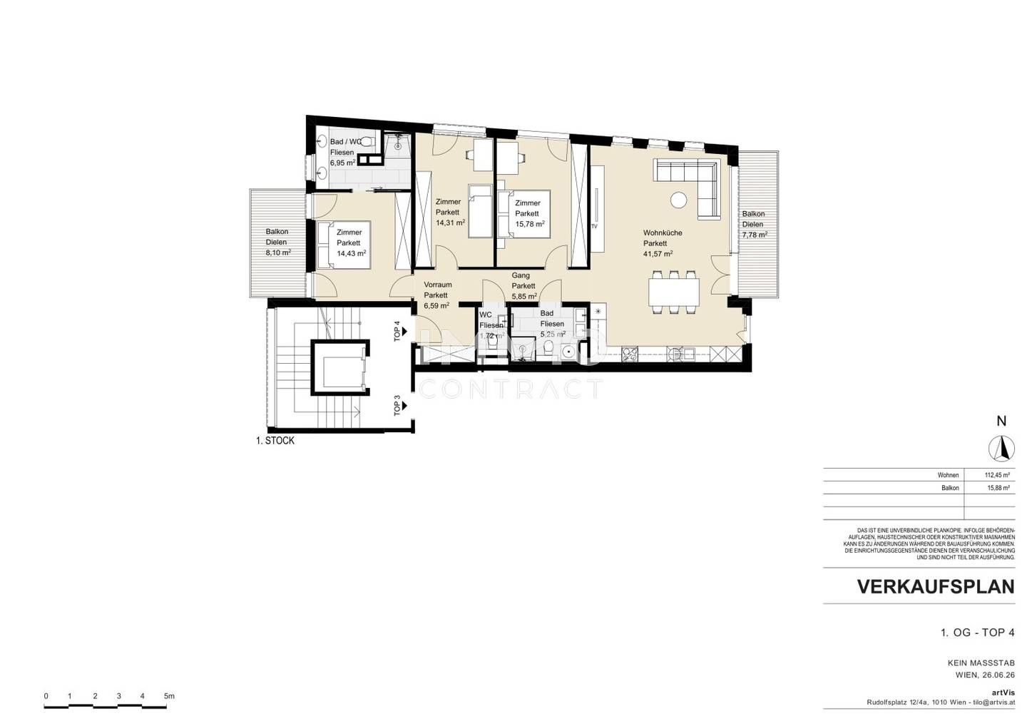 VINEA XII - Moderne Wohnung im Grünen! 4 Zimmer, Erstbezug, 2 Bäder, 2 Balkone!