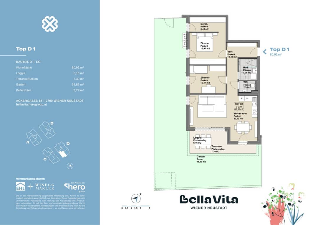 Apartment with garden loggia