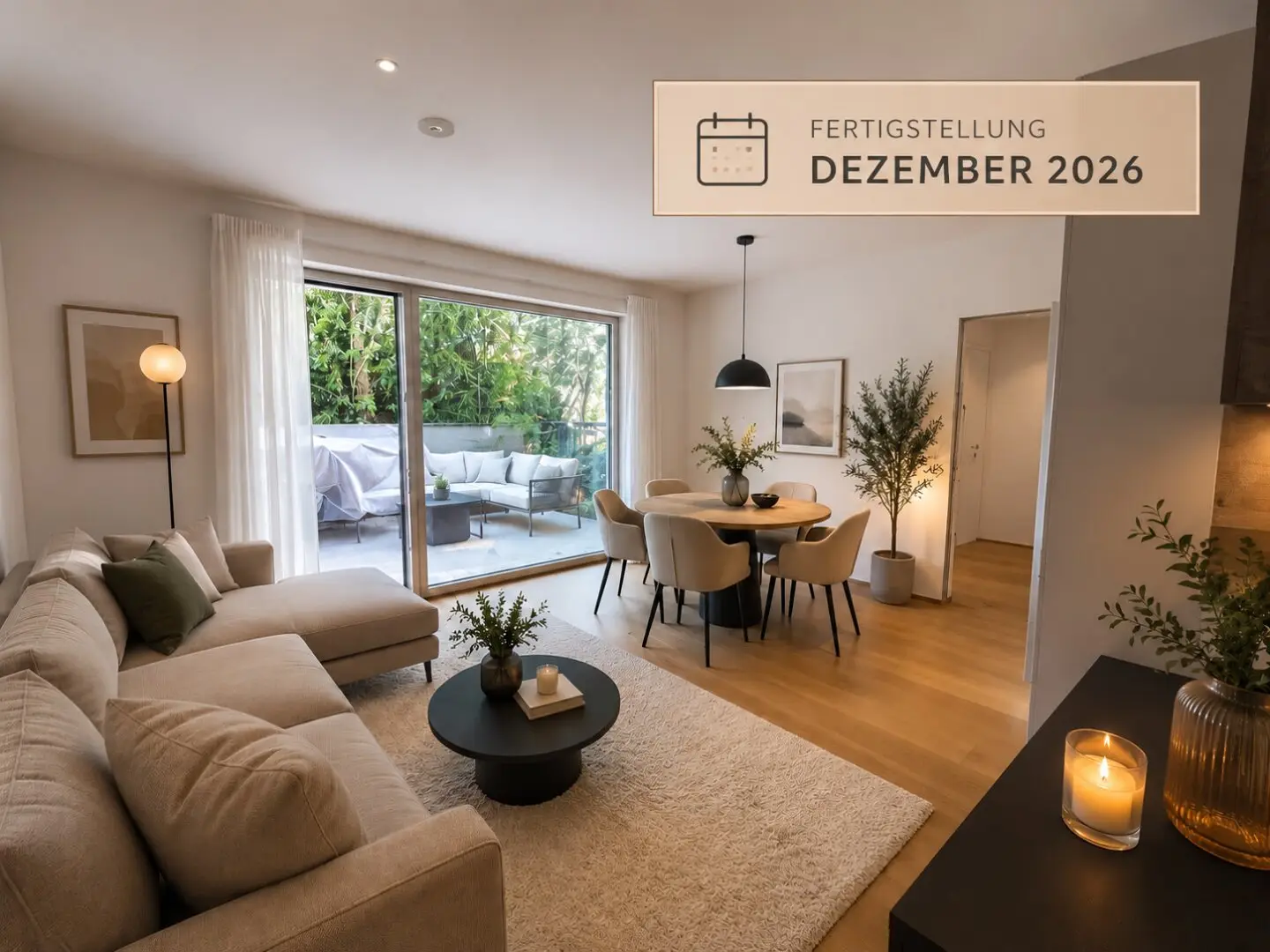 2-Zimmer-Gartenwohnung im Erstbezug, direkt am Park