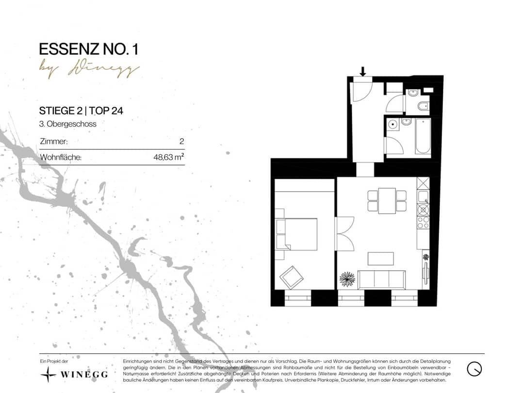 Essenz No. 1 - Exclusive 2-room apartment in Kettenbrückengasse, 1050 Vienna